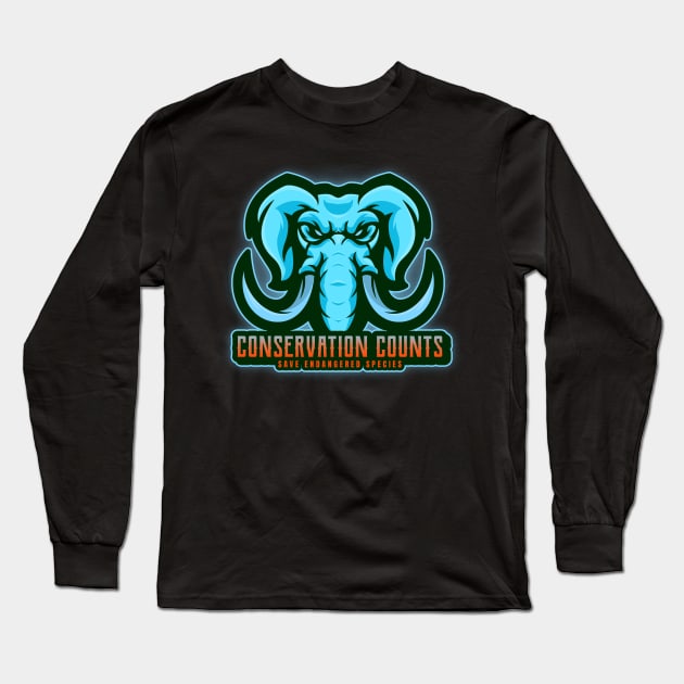 Conservation Counts save Endangered Species Long Sleeve T-Shirt by Zipora